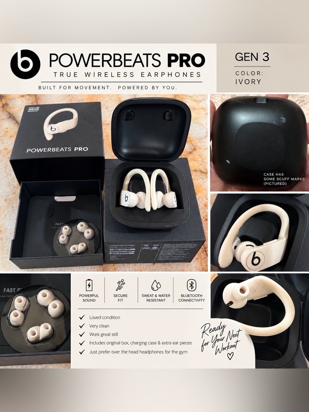 Beats Powerbeats Pro Gen 3 True Wireless Earphones - Ivory
